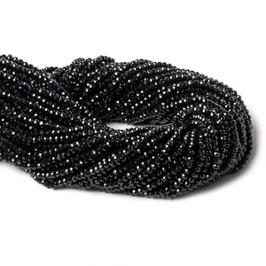 Natural Black Spinel~~~ 3  mm to 3.25MM~~~  faceted rondelle beads ~~13 inches long Strands~~~1 Strand~~~ ~~~ Wholesale Price~~~~