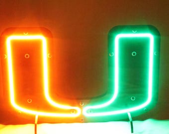 The U - University of Miami Neon LED light - 15" x 10"