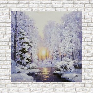 Snowy landscape	Snowy forest art	landscape painting	snowy oil painting	forest oil painting	Winter oil painting	nature oil painting	Winter nature	White tree art	Snow oil paintings	sunrise painting	Winter sunrise	sun in a forest
