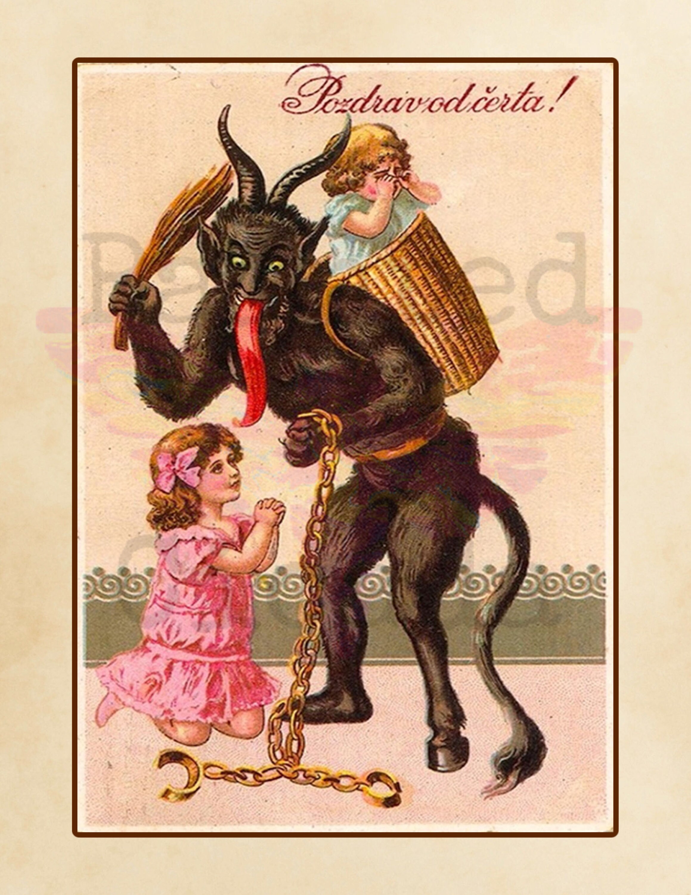 Krampus Christmas Card Bundle Printable / Antique / Art Paper / Vintage ...