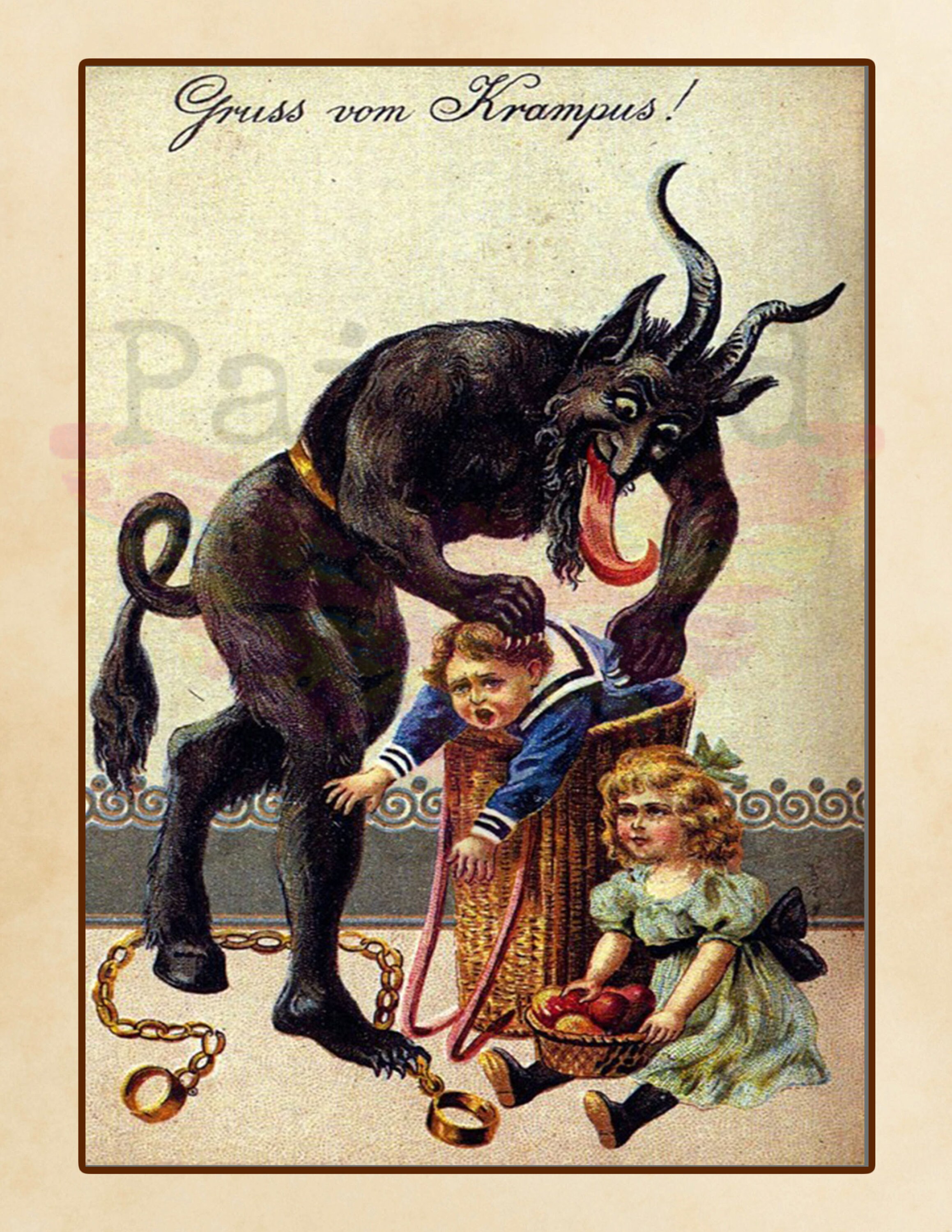 Krampus Christmas Card Bundle Printable / Antique / Art Paper / Vintage ...
