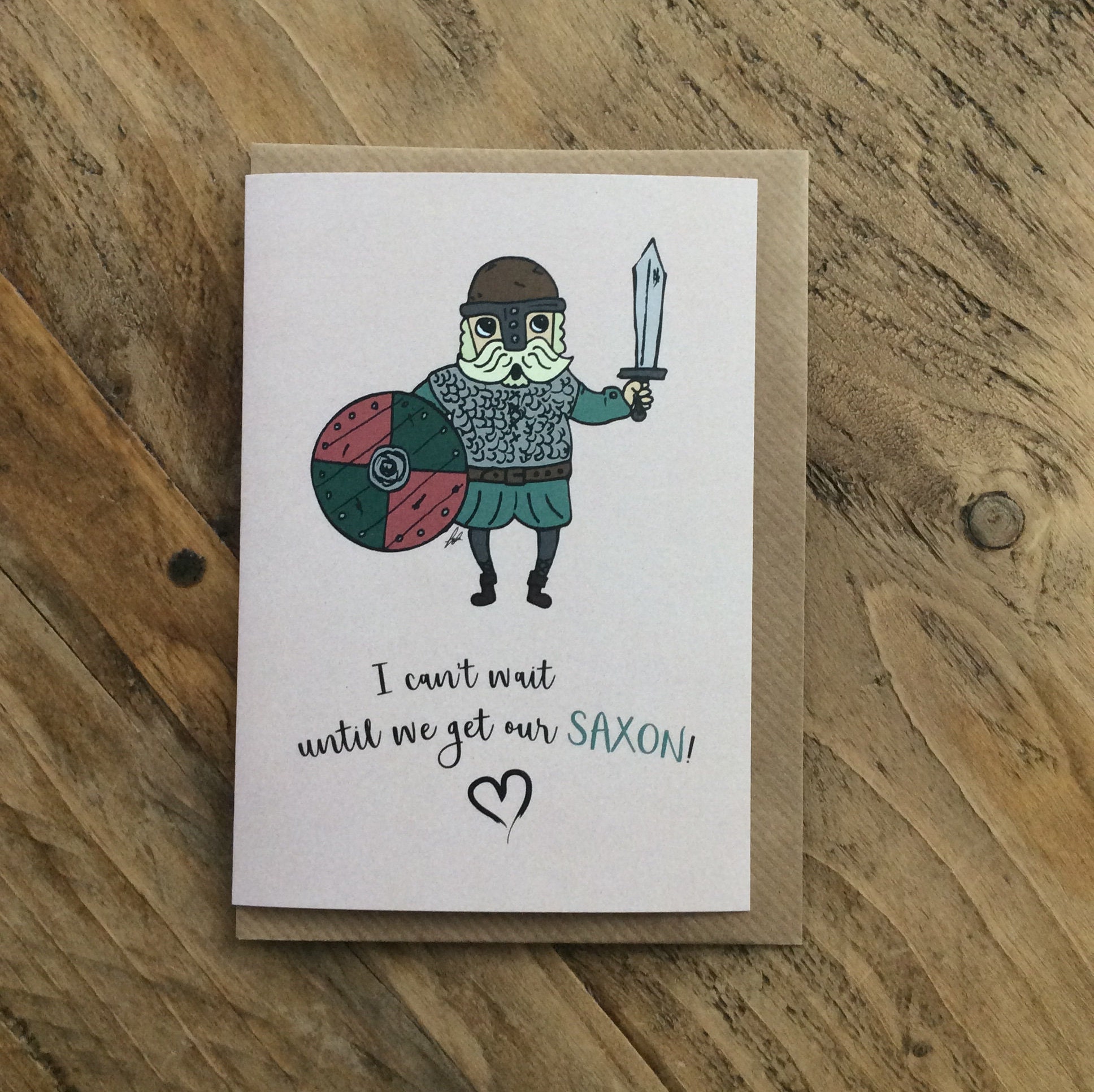 Saxon Text Buff Saxon - Funny History Pun Card, Saxon Gift for History Buff, Valentines ...