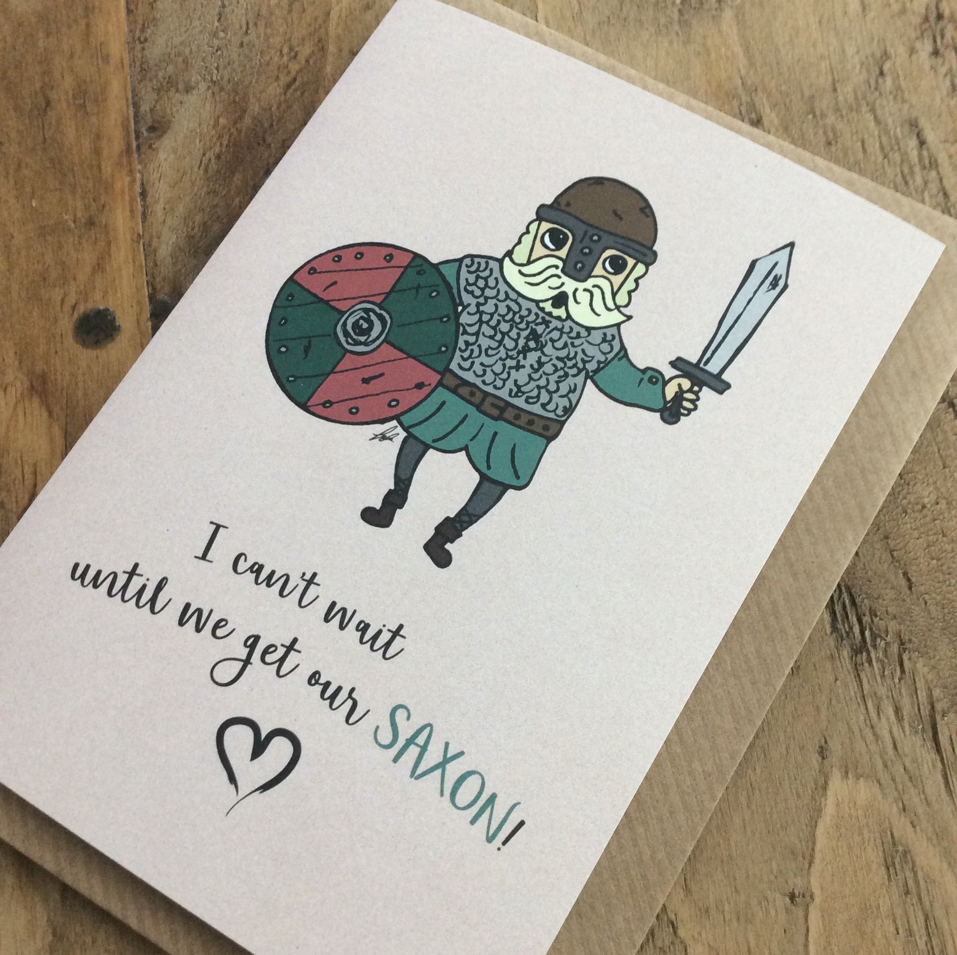 Saxon Text Buff Saxon - Funny History Pun Card, Saxon Gift for History Buff, Valentines ...