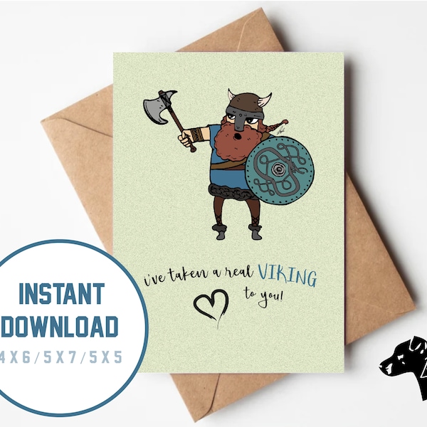 Printable Viking - Pun Greetings Card // Instant Download JPG