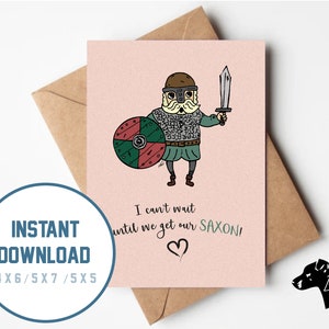Printable Saxon - Pun Greetings Card // Instant Download JPG