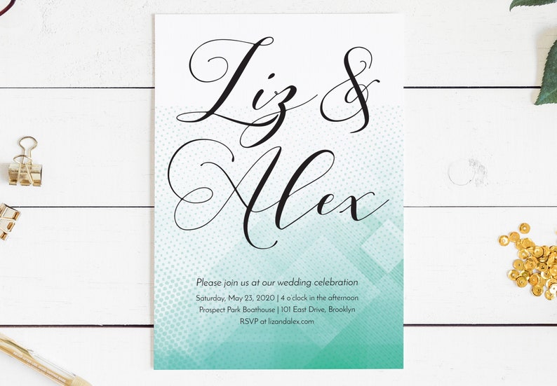 Print Your Own Wedding Invitations Modern Wedding Etsy