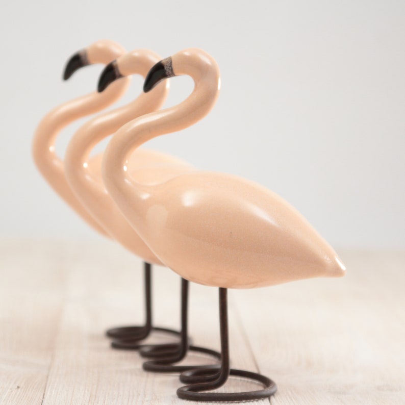 Ceramic Flamingo Handmade Decorative Bird Colorful Bird Figurine image 5