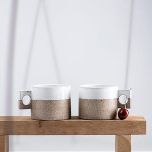 2 Ceramic Mugs | Handmade Coffee Lover Mugs | Stoneware Pottery Gifts