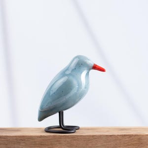Handmade Kingfisher Ceramic Bird Figurine: Bird Lover Gift