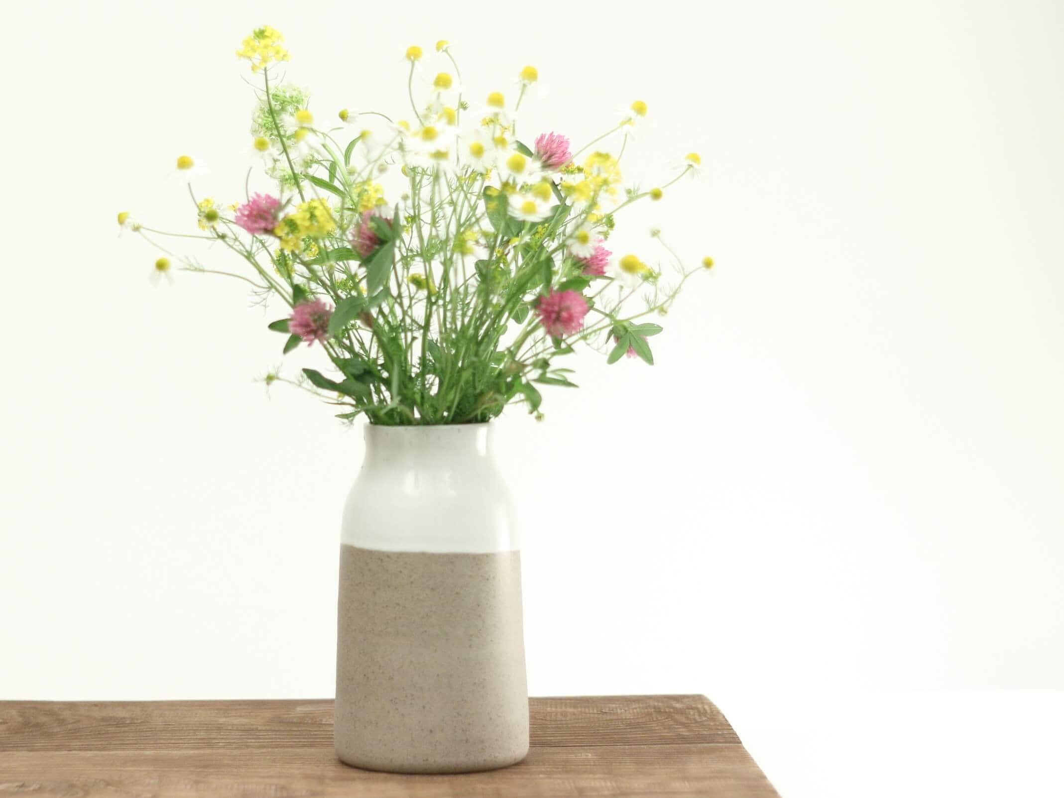 Vase à Bourgeons en Céramique | Vase Fleurs Décoratif Centre de Table Fait La Main
