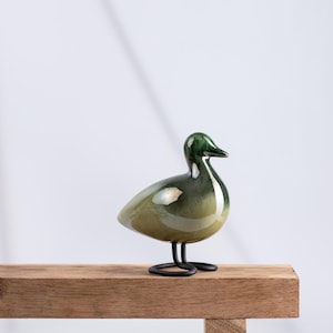 Decorative Ceramic Duck | Small Colorful Bird Figurine | Bird Decor