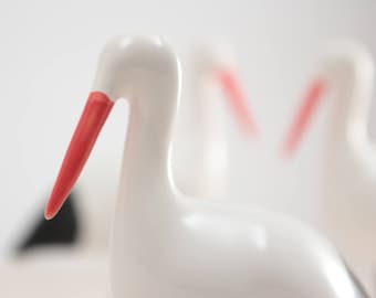 White Stork | Decorative Ceramic Bird Sculpture | Bird Lover Gift