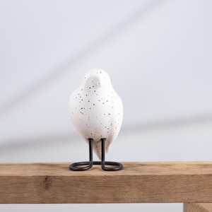 White Ceramic Owl | Handmade Decorative Bird | Elegant Bird Decor
