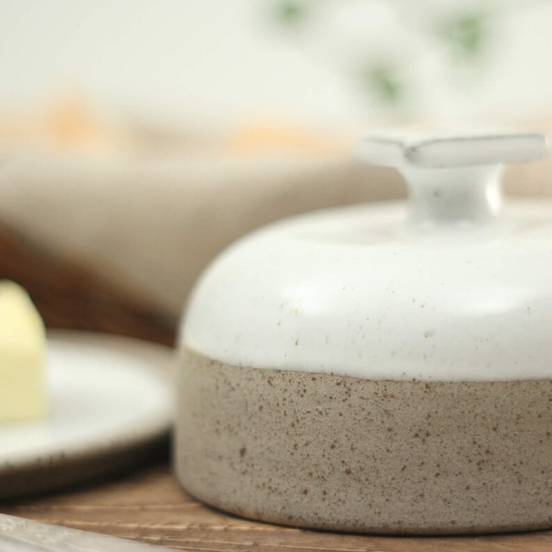 Butter Dish With Lid Handmade Ceramic Dish Round Butter Etsy