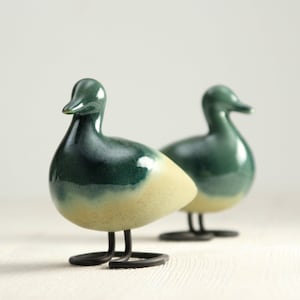 Decorative Ceramic Duck | Small Colorful Bird Figurine | Bird Decor