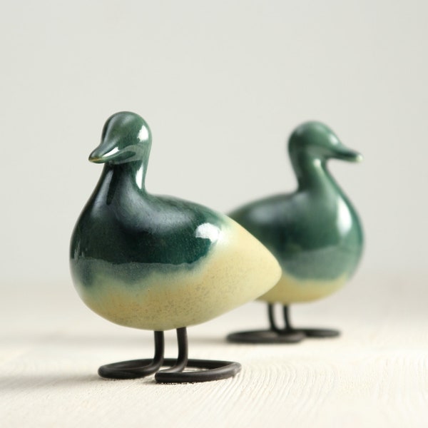 Decorative Ceramic Duck | Small Colorful Bird Figurine | Bird Decor