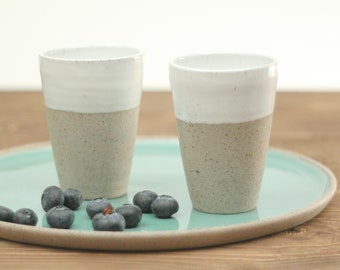 2 Ceramic Tumblers | Set of two Handmade Ceramic Mugs | Modern Ceramics