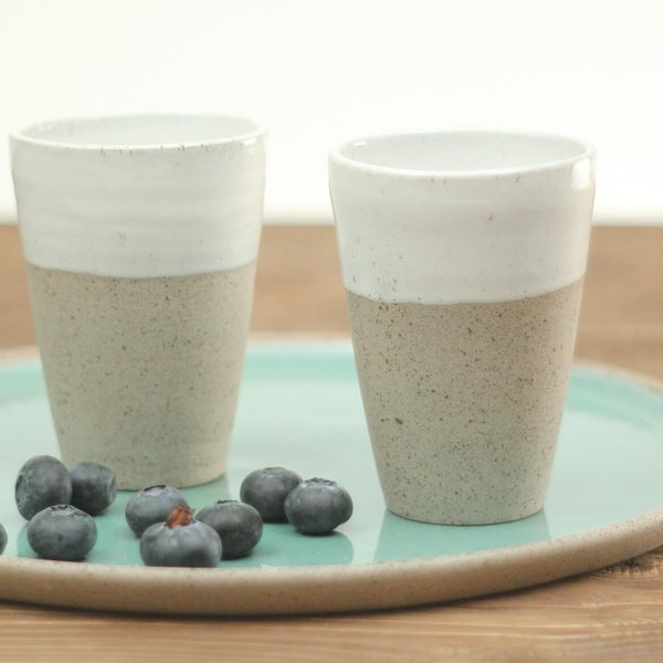 2 Ceramic Tumblers | Set of two Handmade Ceramic Mugs | Modern Ceramics