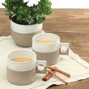 2 Ceramic Mugs Handmade Coffee Lover Mugs Stoneware Pottery Gifts image 4