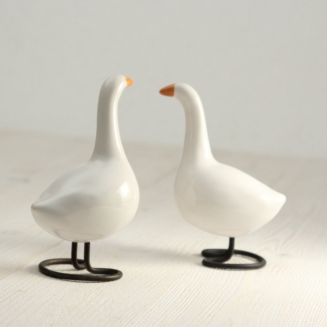 Decorative Ceramic Goose White Handmade Bird Country Decor Etsy