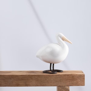 White Pelican | Decorative Ceramic Bird | Handmade Bird Figurine