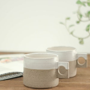 2 Ceramic Mugs Handmade Coffee Lover Mugs Stoneware Pottery Gifts image 10