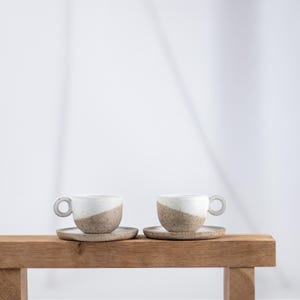 2 Espresso Cups with Saucers | Set of Two Handmade Espresso Cups | Housewarming Gift for Coffee Lovers