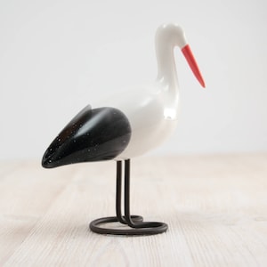 White Stork | Decorative Ceramic Bird Sculpture | Bird Lover Gift