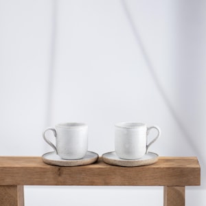Handmade Ceramic Espresso Cup Set: Minimalist Design, Gift for Coffee Lovers