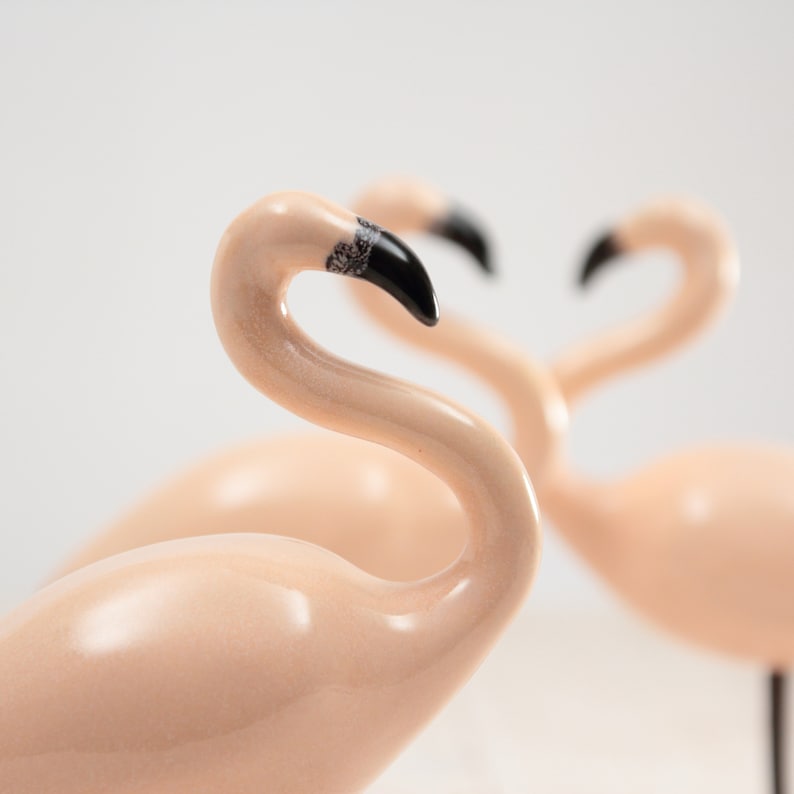 Ceramic Flamingo Handmade Decorative Bird Colorful Bird Figurine image 1