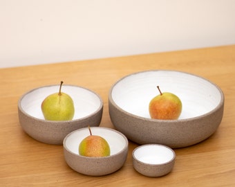 Set of four ceramic bowls | Size l, m, s, xs | Handmade bowls | Pottery Gift