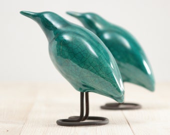 Bittern Ceramic Bird | Decorative Bird Figurine | Colorful Handmade Gift