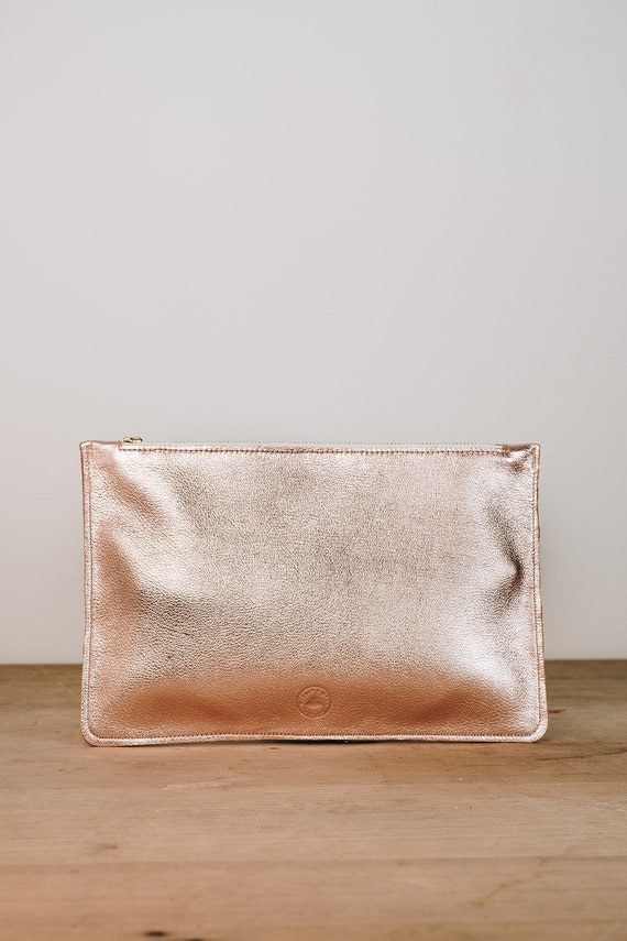 clutch rose gold metallic