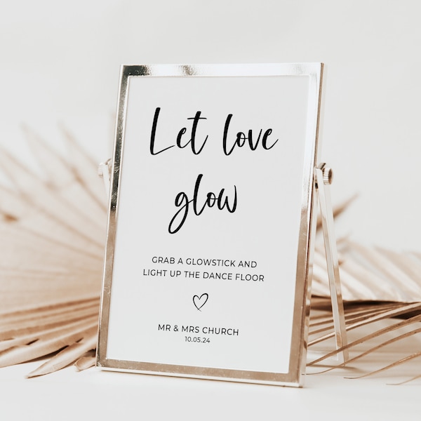 SANS Wedding Let Love Glow Sign, Personalised Let Love Sparkle, Mr and Mrs Party Sparklers
