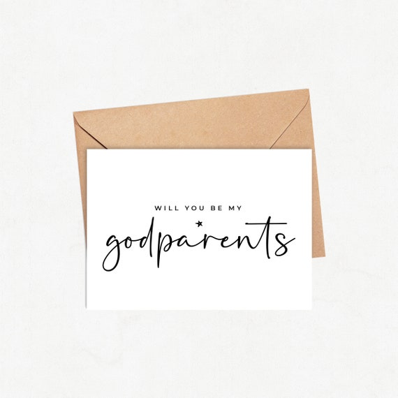 Will You Be My Godparents Card Godfather Godmother Christening Etsy
