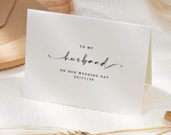 Personalised Wedding Day Card for Groom, Husband to be Card, On Our Wedding Day Card, Happy