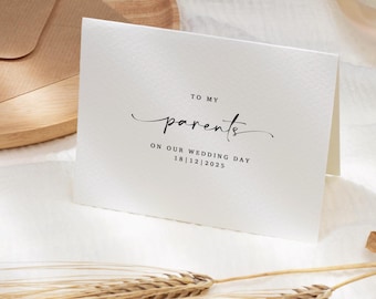 Personalised Wedding Day Card for Parents, Groom Wife to be Card, On Our Wedding Day Card, Happy