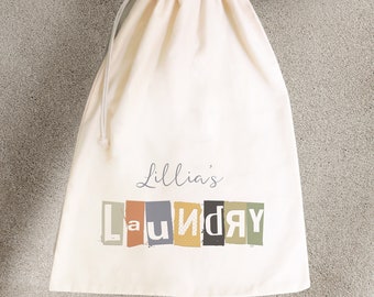 XL personalised university laundry bag, linen bag, drawstring bag, washing, laundrette bag, 50x70cm