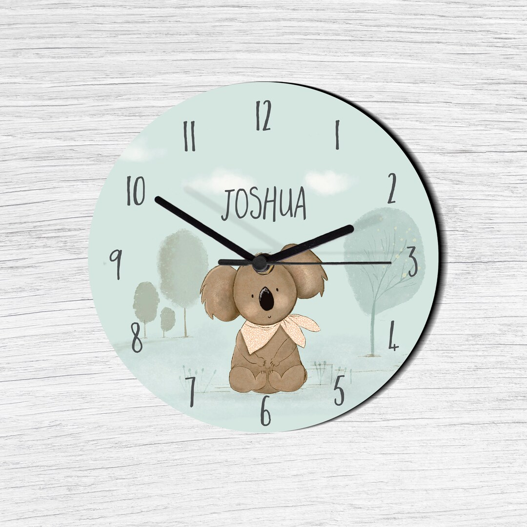 Koala Wall Clock, Gift Newborn, Koala Wall Decor, Child's Koala Bedroom