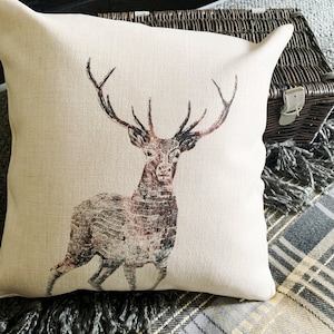 stag cushion, deer scatter cushion, rustic theme decor, modern decor cushions, animal print cushions, men's cushion, modern art cushion