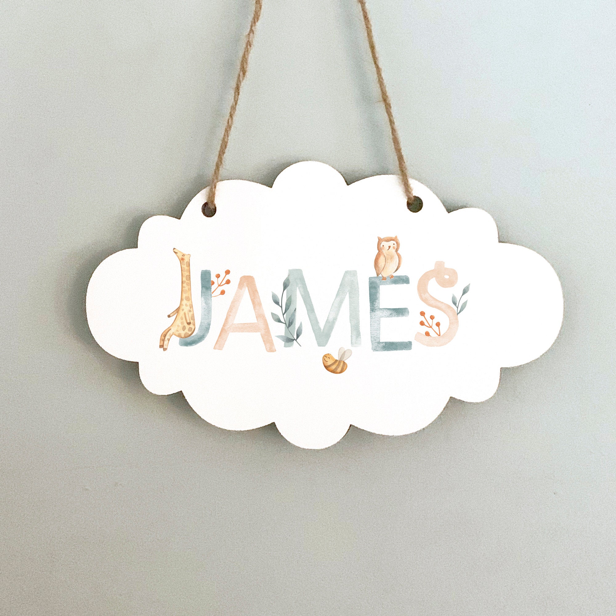 Named Nursery Print Wooden Nursery Decor Elephant Nursery Etsy UK