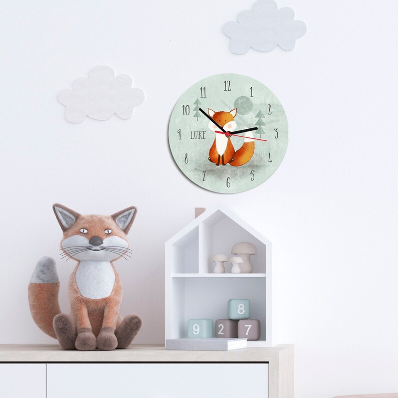 Fuchs Wald Kindergarten Uhr Kindergarten Uhr geboren um Etsy