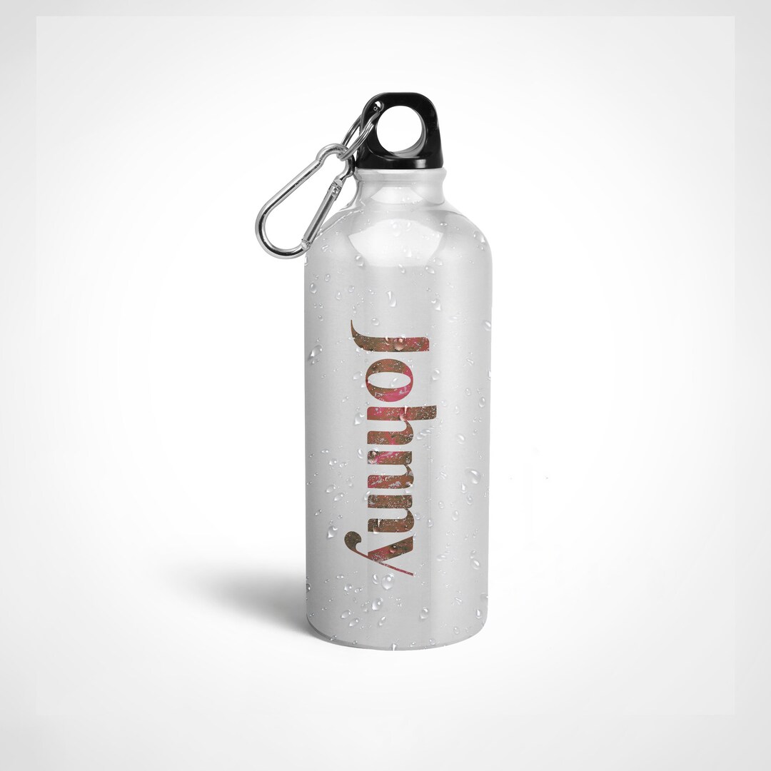 Personalised Sports Water Bottle, Personalized Water Bottle, Silver