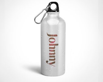 Personalised sports water bottle, personalized water bottle, silver bottle, , gym water bottle, marbled water bottle