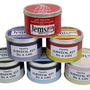 50th Birthday Survival Kit In A Can. Fun Happy Birthday Gift & Card. OTHER COLOURS AVAILABLE image 5