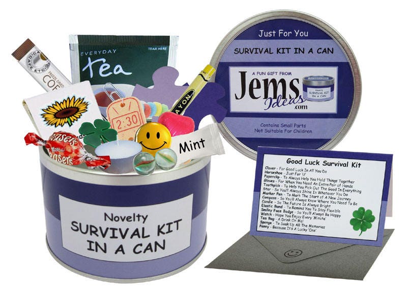 Good Luck Survival Kit in A Can. Fun Gift & Card for A New Etsy