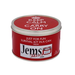 Keep Calm & Carry On Survival Kit In A Can. Fun Gift With Card For Work, Office, Boss, Friend, Dad, Him, Men, Teacher, Mate, Friend image 5