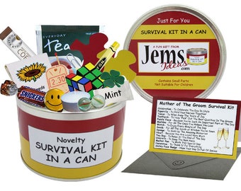 Mother of The Groom Survival Kit In A Can. Fun Wedding Day Thank You Gift/Favor/Favour. Mum/Mam/Mom/Mother. OTHER COLOURS AVAILABLE.