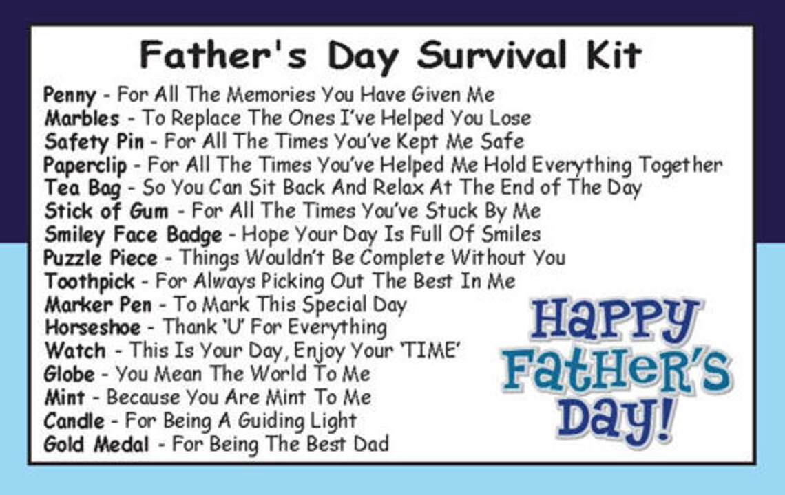 Fathers Day Survival Kit in A Can. Fun Gift &amp; Card for | Etsy