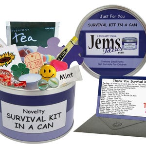 Thank You Survival Kit In A Can. Fun Gift & Card For A Friend, Neighbour, Wedding, Guest Favour, Maid of Honour, Usher CHOOSE OTHER COLOURS